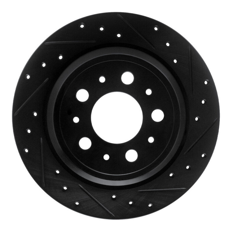 Volvo V70 Brake Rotor (1) - Rear Right - R1 Concepts - Drilled & Slotted - Black - `99-`00 Volvo V70 Brake Rotor (1) - Rear Right - R1 Concepts - Drilled & Slotted - Black - `99-`00